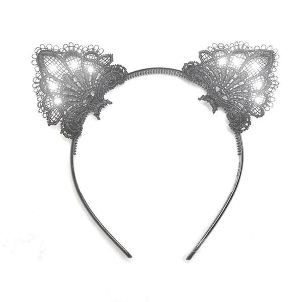 Endless Games LED Black Lace Cat Animal Ears Headband EN2805541 - main